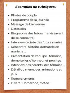 rubriques gazette des maries